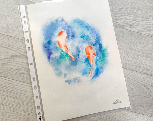 Aquarellbild Fische